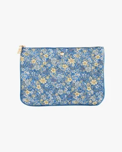 Cotton Clutch Blue Flower